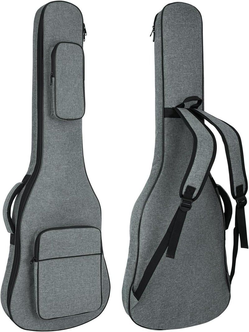 MUZNOTE Store Electric Guitar Bag Padded Electric Guitar Gig Bag 11.5mm Padding Soft Guitar Case with Neck Strap, Back Hanger Loop, Grey - Image 1